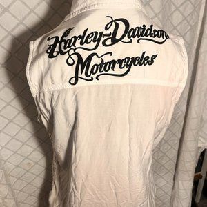 Harley Davidson Womans White Top